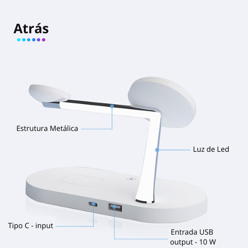 Base Carregadora por Indução Magnética 4 em 1